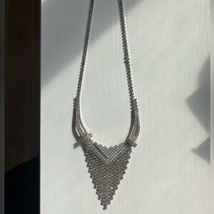 Topshop Silver Diamond-look Necklace see description